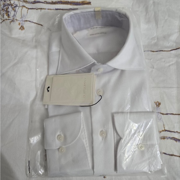 Suitsupply Traveller Shirt White CutawayExtra Slim Fit SUPima Cotton 37 14.5